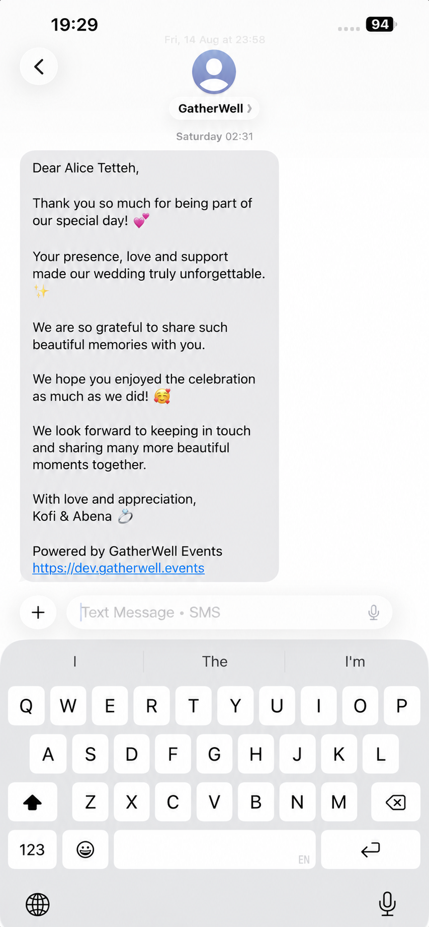 Wedding couple and guests